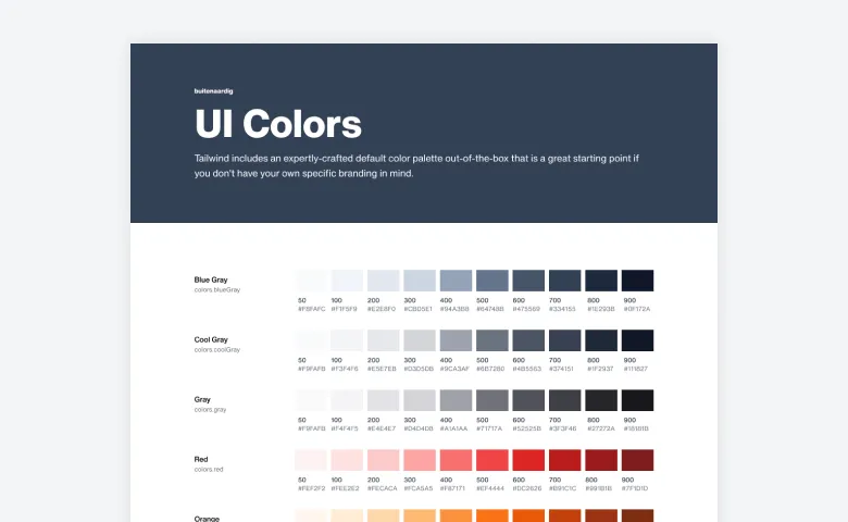 Tailwind UI colors in design system